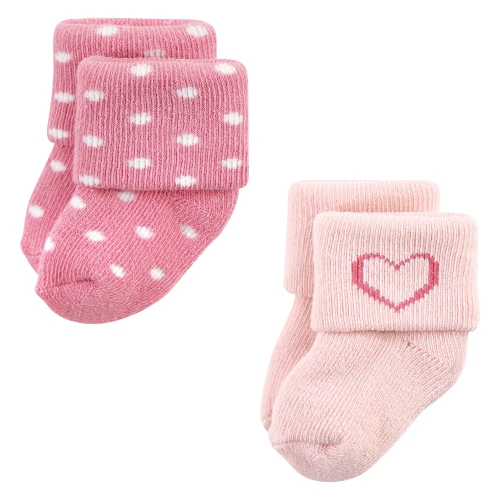 Hudson Baby Cotton Rich Newborn and Terry Socks, Modern Rainbow