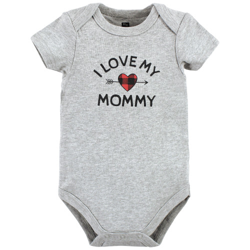 Hudson Baby Cotton Bodysuits, Buffalo Plaid Family