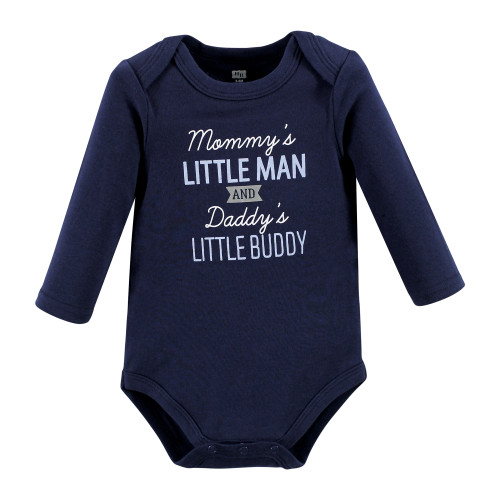Hudson Baby Cotton Long-Sleeve Bodysuits, Newest Family Member