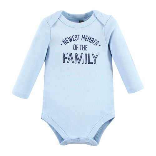 Hudson Baby Cotton Long-Sleeve Bodysuits, Newest Family Member