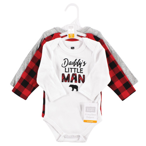 Hudson Baby Cotton Long-Sleeve Bodysuits, Buffalo Plaid Family