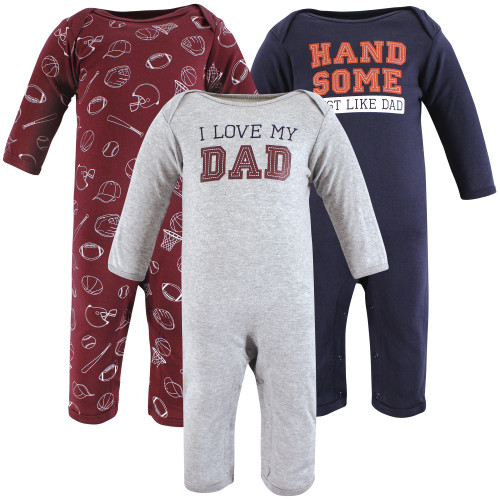 Hudson Baby Infant Boys Cotton Coveralls, Love Dad