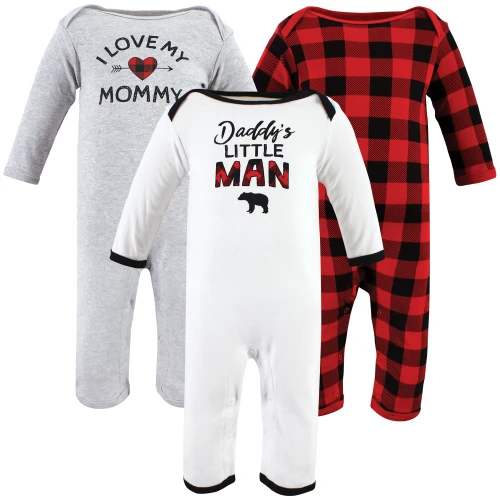 Hudson Baby Cotton Coveralls, Buffalo Plaid Family