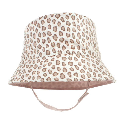 Hudson Baby Sun Protection Hat, Blush Rose Leopard