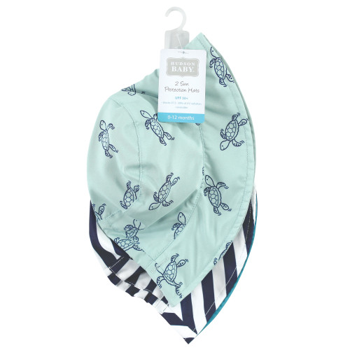 Hudson Baby Sun Protection Hat, Sea Turtle Stripe