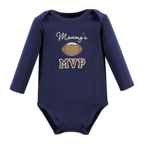 Hudson Baby Cotton Long-Sleeve Bodysuits, Football Mvp