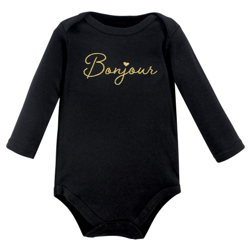 Hudson Baby Cotton Long-Sleeve Bodysuits, Bonjour Dachshund