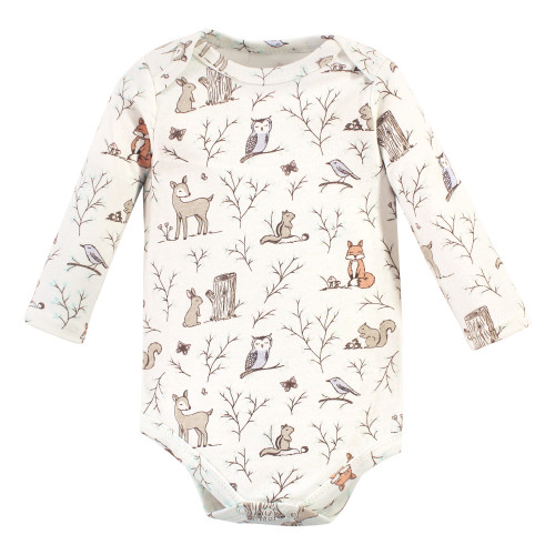 Hudson Baby Cotton Long-Sleeve Bodysuits, Enchanted Forest Dream