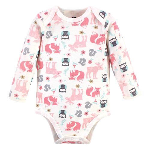 Hudson Baby Cotton Long-Sleeve Bodysuits, Orest Girl