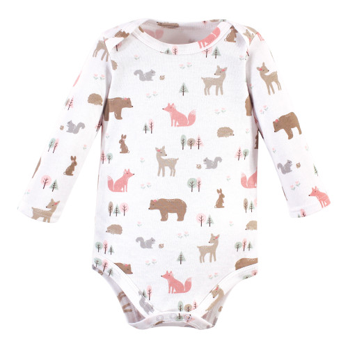 Hudson Baby Cotton Long-Sleeve Bodysuits, Girl Fox 3-Pack