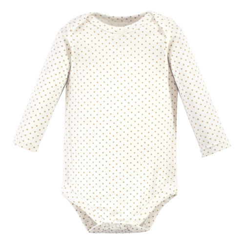 Hudson Baby Cotton Long-Sleeve Bodysuits, Gold Unicorn 3-Pack
