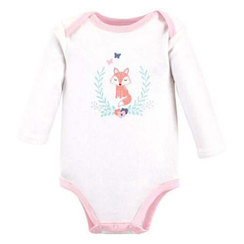 Hudson Baby Cotton Long-Sleeve Bodysuits, Woodland Fox 3-Pack