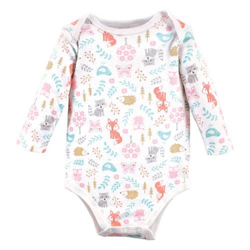 Hudson Baby Cotton Long-Sleeve Bodysuits, Woodland Fox 3-Pack