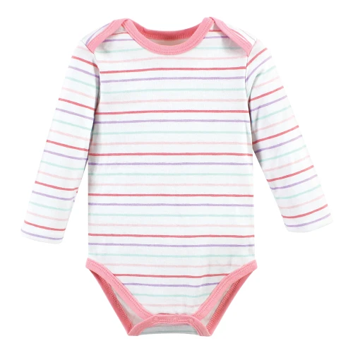 Hudson Baby Cotton Long-Sleeve Bodysuits, Glitter Unicorn 3-Pack