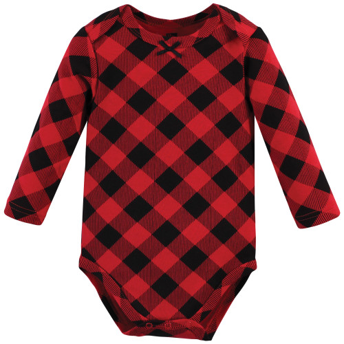 Hudson Baby Cotton Long-Sleeve Bodysuits, Christmas Gift 3-Pack