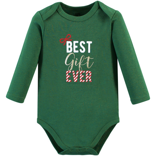 Hudson Baby Cotton Long-Sleeve Bodysuits, Christmas Gift 3-Pack