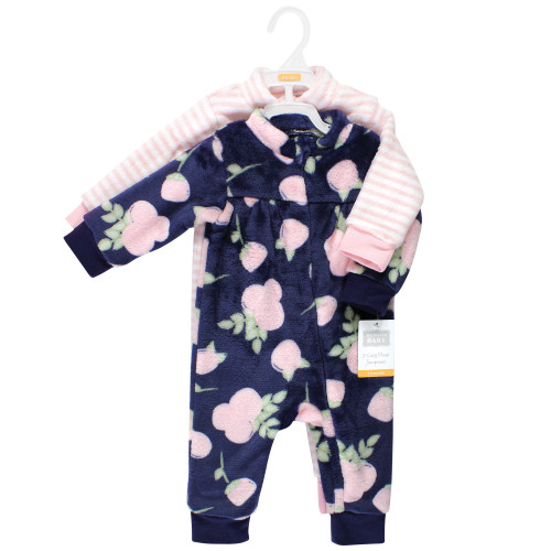 Hudson Baby Plush Jumpsuits, Navy Rose