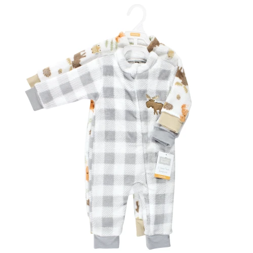 Hudson Baby Plush Jumpsuits, Woodland