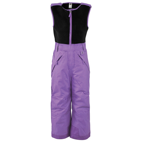 Hudson Baby Unisex Snow Bib Overalls with Fleece Top, Purple