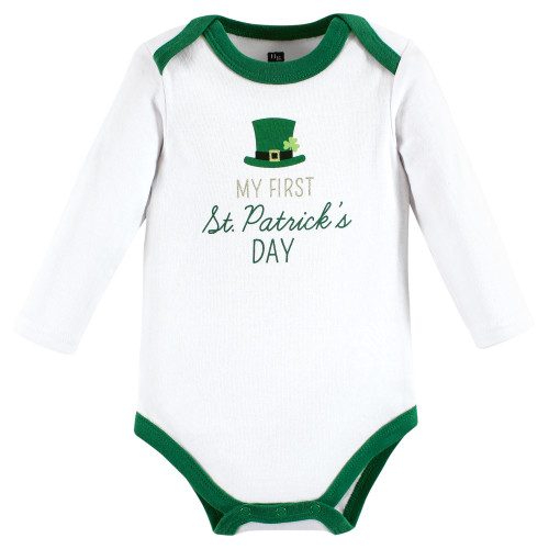 Hudson Baby Cotton Long-Sleeve Bodysuits, Lucky Charm