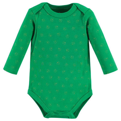 Hudson Baby Cotton Long-Sleeve Bodysuits, Lucky Lady