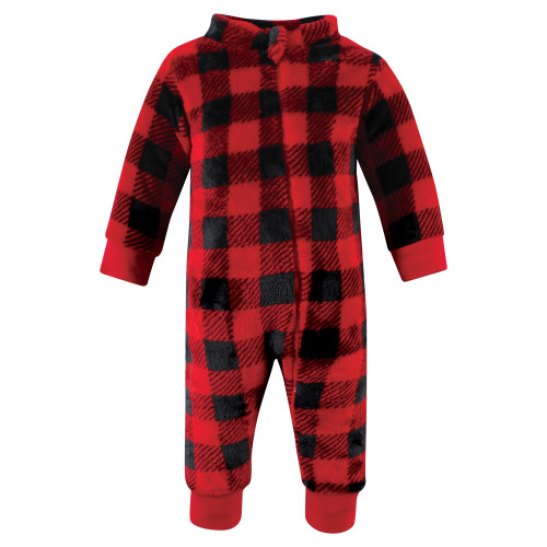 Hudson Baby Unisex Toddler Plush Jumpsuits, Moose Zipper