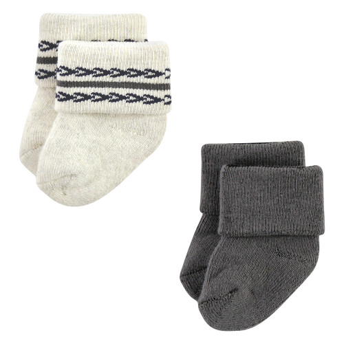 Hudson Baby Cotton Rich Newborn and Terry Socks, Blue Forest