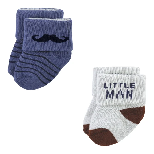 Hudson Baby Cotton Rich Newborn and Terry Socks, Gentleman 12-Pack