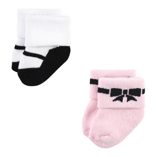 Hudson Baby Cotton Rich Newborn and Terry Socks, Bows 12-Pack