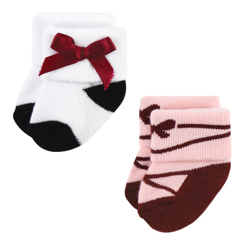 Hudson Baby Cotton Rich Newborn and Terry Socks, Ballet 12-Pack