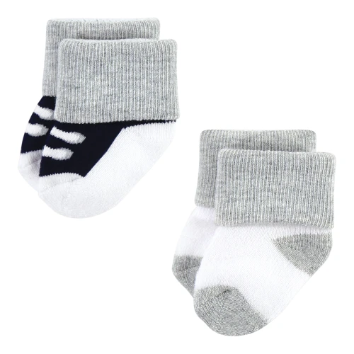 Hudson Baby Cotton Rich Newborn and Terry Socks, Mom  Dad Boy Navy Red