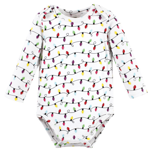 Hudson Baby Cotton Long-Sleeve Bodysuits, Merry and Bright