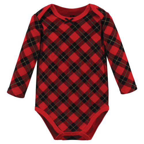 Hudson Baby Cotton Long-Sleeve Bodysuits, Fancy Rudolph