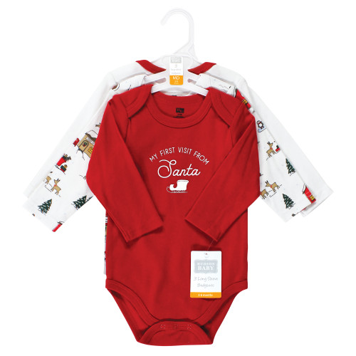 Hudson Baby Cotton Long-Sleeve Bodysuits, North Pole