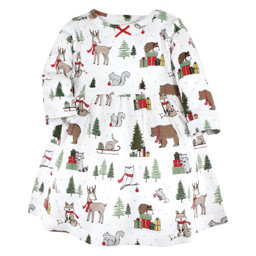 Hudson Baby Cotton Dresses, Christmas Forest