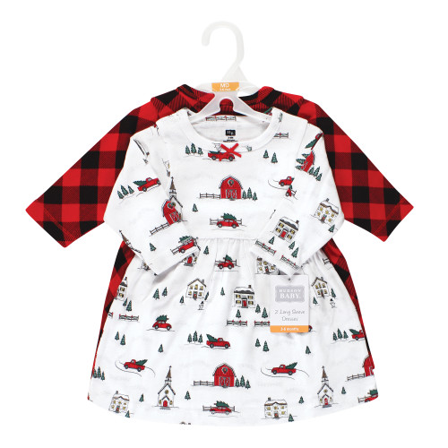 Hudson Baby Cotton Dresses, Christmas Scene