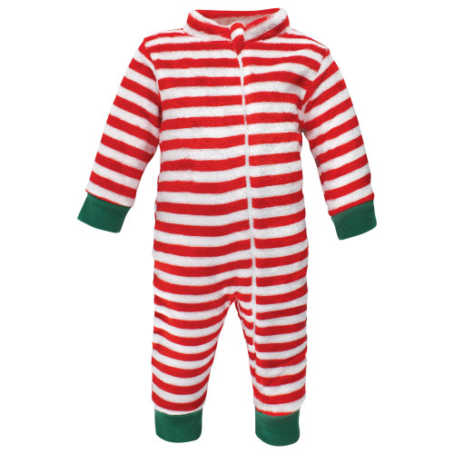 Hudson Baby Unisex Baby Plush Jumpsuits, Red Rudolph