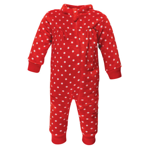 Hudson Baby Plush Jumpsuits, Poinsettia