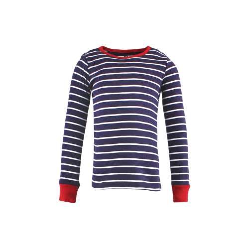 Hudson Baby Cotton Pajama Set, Navy Stripe Red