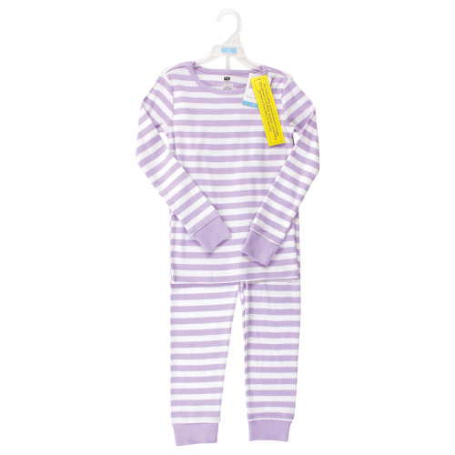 Hudson Baby Cotton Pajama Set, Lilac Stripe