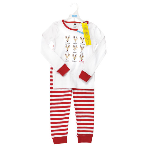 Hudson Baby Cotton Pajama Set, Santas Reindeer