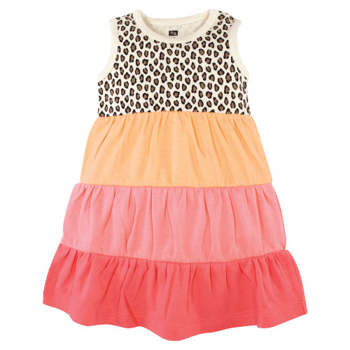 Hudson Baby Cotton Dresses, Leopard Coral Mint