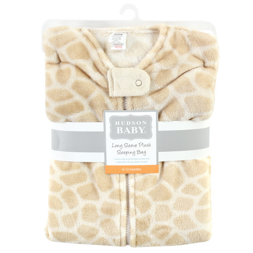 Hudson Baby Plush Sleeping Bag, Sack, Blanket, Long-Sleeve Giraffe