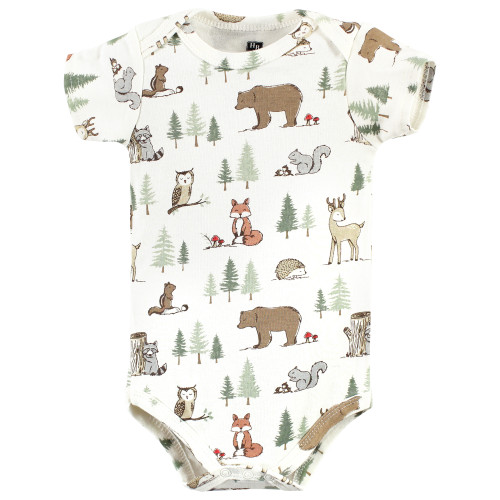 Hudson Baby Cotton Bodysuits, Forest Animals 3-Pack
