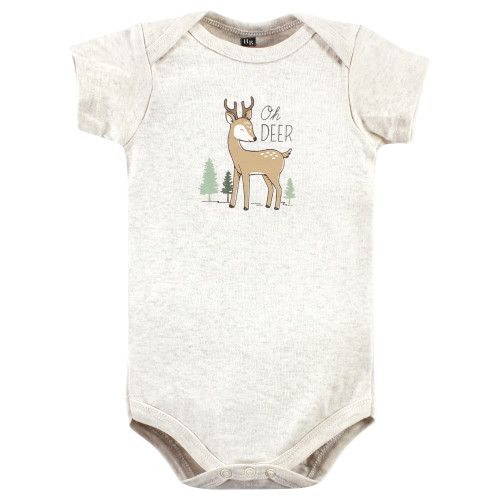 Hudson Baby Cotton Bodysuits, Forest Deer 3-Pack