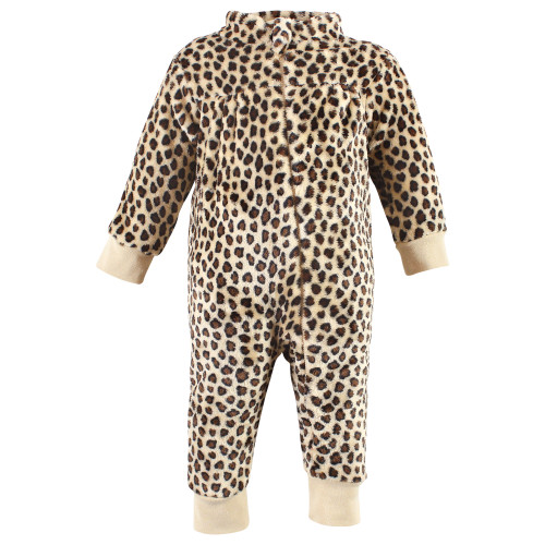 Hudson Baby Plush Jumpsuits, Red Rose Leopard