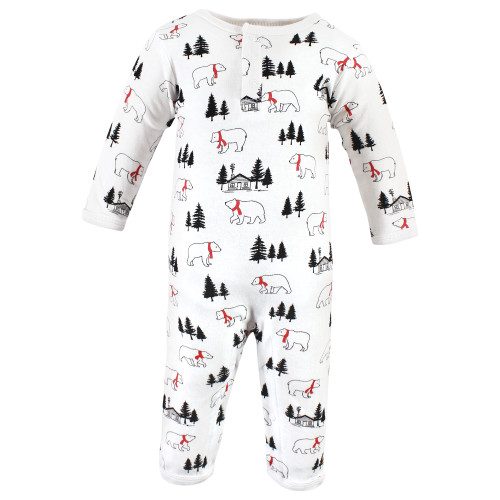 Hudson Baby Cotton Coveralls, Buffalo Plaid Bear