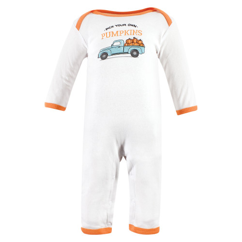 Hudson Baby Cotton Coveralls, Pumpkin Truck