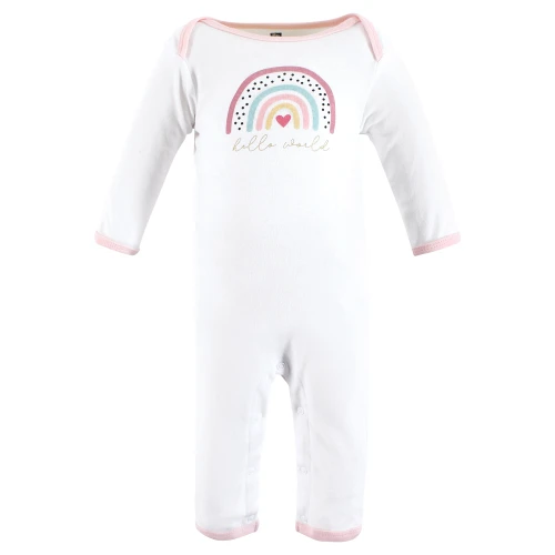 Hudson Baby Cotton Coveralls, Modern Rainbow