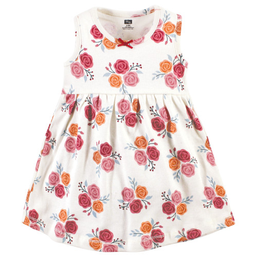 Hudson Baby Cotton Dress and Cardigan Set, Autumn Rose